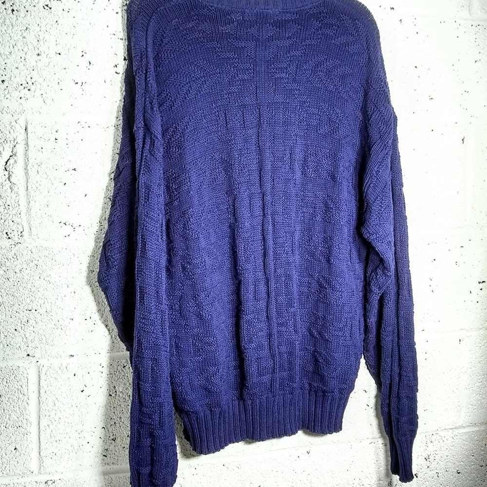 Vintage Saddlebred XL Purple Baggy Boho Dad Sweater 80s 90s Y2K - Picture 4 of 8